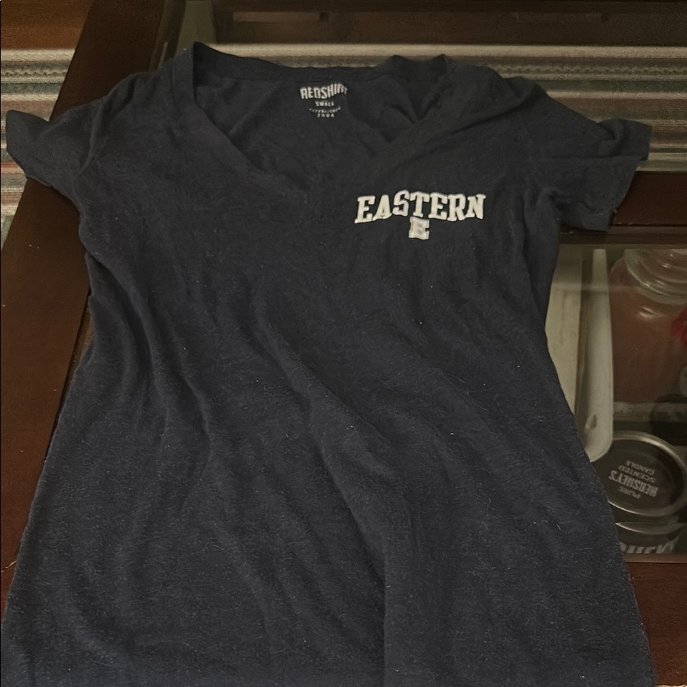Eastern CT State  Navy V-Neck Women's Top